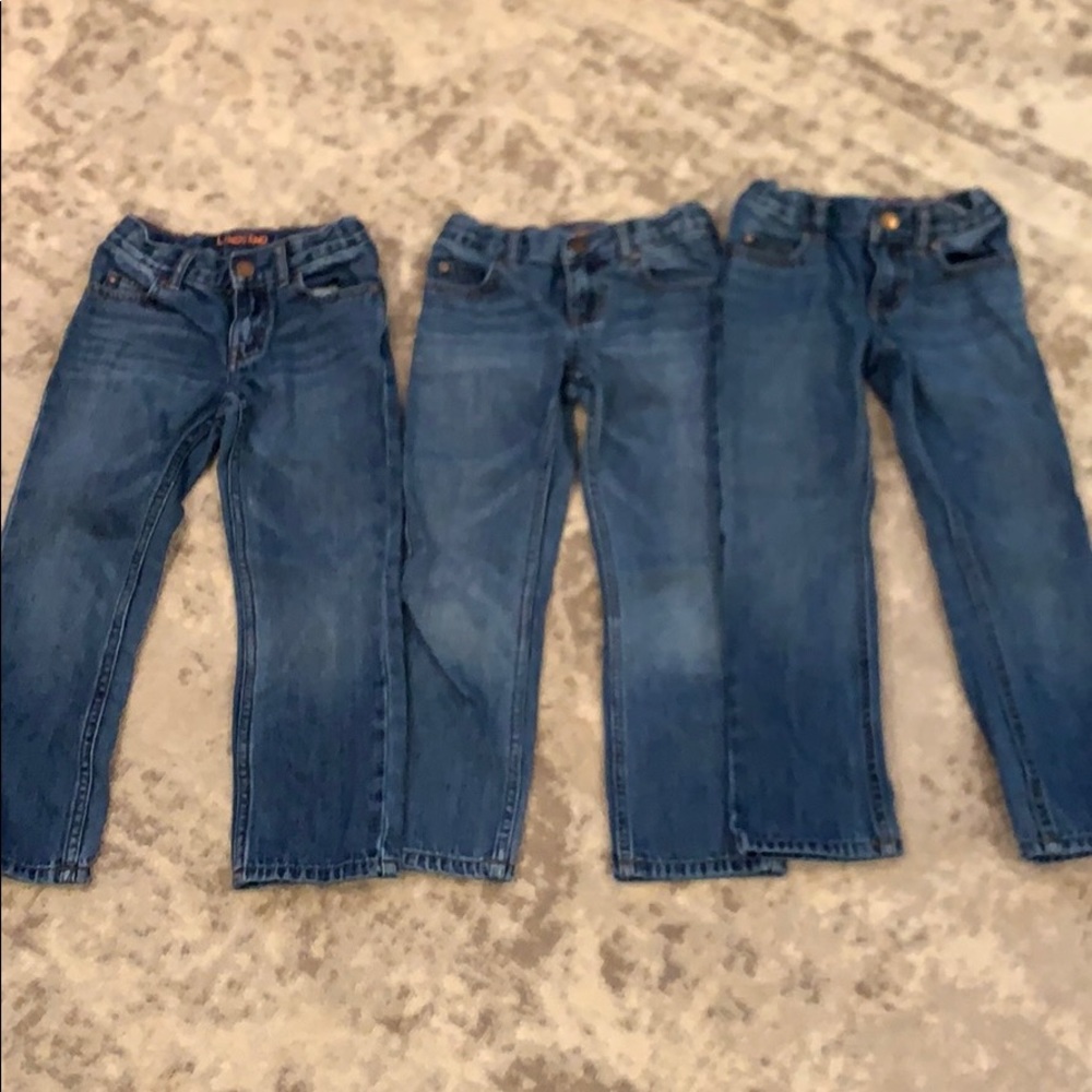 3 PAIRS Lands End Boys Classic Jeans - Size 5 -